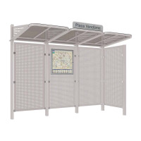 PROCITY Wartehalle CONVI Rückwand und 1 Seitenverkleidung rechts aus Blech, L 3107 mm.