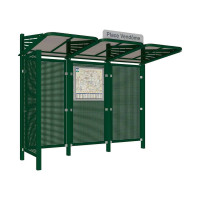 PROCITY WarteHalle CONVI Rückwand und 1 Seitenverkleidung links aus Blech, L 3107 mm.