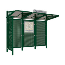 PROCITY WarteHalle CONVI Rückwand und 1 Seitenverkleidung links aus Blech, L 3107 mm.