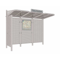 PROCITY WarteHalle CONVI Rückwand und 1 Seitenverkleidung links aus Blech, L 3107 mm.