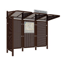 PROCITY WarteHalle CONVI Rückwand und 1 Seitenverkleidung links aus Blech, L 3107 mm.