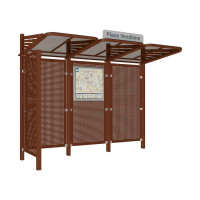PROCITY WarteHalle CONVI Rückwand und 1 Seitenverkleidung links aus Blech, L 3107 mm.