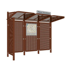PROCITY WarteHalle CONVI Rückwand und 1 Seitenverkleidung links aus Blech, L 3107 mm.