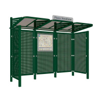 PROCITY Wartehalle CONVI Rückwand und 2 Seitenverkleidungen aus Blech, L 3107 mm.