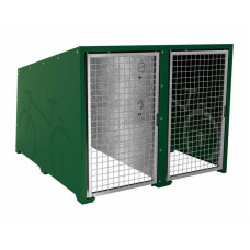 Bicycle Box Procity Berlin, Basic Module 2 Spaces, Doors Hot-Dip Galvanized, Frame Moss Green, L 1820 mm.
