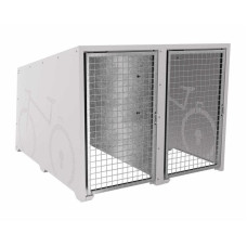 Bicycle Box Procity Berlin, Basic Module 2 Spaces, Zinc-Coated Doors, Silk Grey Frame, L 1820 mm.