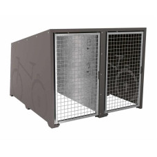 Bicycle Box ProCity Berlin, Basic Module 2 Places, Doors Galvanized, Frame ProCity Gray (Anthracite), L 1820 mm.