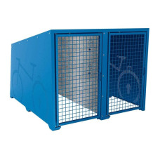 Bicycle Box Procity Berlin, Basic Module 2 Spaces, Coated Doors, Enzian Blue Frame, L 1820 mm