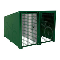 Bicycle Box ProCity Berlin, Basic Module 2 Spaces, Coated Doors, Frame Moss Green, L 1820 mm.