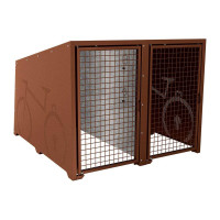 Bicycle Box ProCity Berlin, Basic Module 2 Places, Coated Doors, Rust Corten-Effect Frame, L 1820 mm.