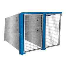 Bicycle Box ProCity Berlin, Attachment for 2 Places, Fire-Galvanized Doors, Enzian Blue Frame, L 1820 mm.