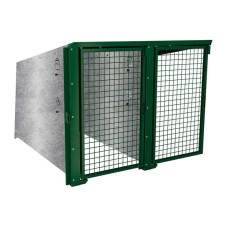 Bicycle Box ProCity Berlin, Attachment Unit 2 Places, Coated Doors, Frame Moss Green, L 1820 mm.