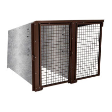 Bike Box Procity Berlin, Attachment unit 2 spots, Coated doors, Frame Chocolate Brown, L 1820 mm.