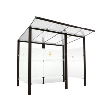 Procity Smoking Shelter Modulo - with Front Panel, Depth 1990 mm, Length 2510 mm.