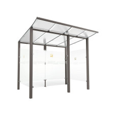 Procity Smoking Shelter Modulo - with Front Panel, Depth 1990 mm, Length 2510 mm.