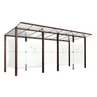 Procity Smoking Shelter Modulo - with Front Panel, Depth 1990 mm, L 5020 mm.