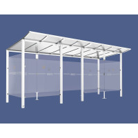 Procity Smoking Shelter Modulo - with Front Panel, Depth 1990 mm, L 5020 mm.
