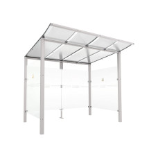 Procity Smoking Shelter Modulo, without Front Panel, Depth 1990 mm, Length 2510 mm