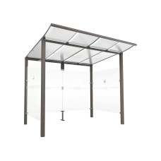 Procity Smoking Shelter Modulo, without Front Panel, Depth 1990 mm, Length 2510 mm
