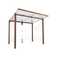 Procity Raucherunterstand Modulo, ohne Frontverkleidung, Tiefe 1990 mm, Länge 2510 mm.