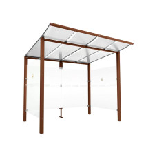 Procity Smoking Shelter Modulo, without Front Panel, Depth 1990 mm, Length 2510 mm