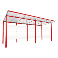 Procity Smoking Shelter Modulo, Without Front Cover, Depth 1990 mm, L 5020 mm.