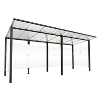 PROCITY Raucherunterstand Modulo, ohne Frontverkleidung, Tiefe 1990 mm, L 5020 mm.