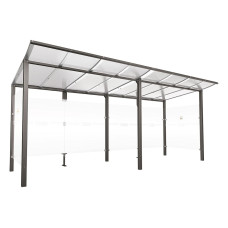 Procity Smoking Shelter Modulo, Without Front Cover, Depth 1990 mm, L 5020 mm.