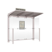 PROCITY Wartehalle Venedig, mit Seitenverkleidungen, LED, L 2620 mm.