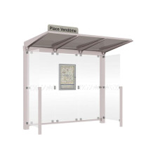 PROCITY Wartehalle Venedig, mit Seitenverkleidungen, LED, L 2620 mm.