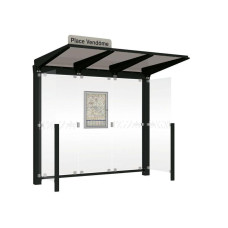 PROCITY Wartehalle Venedig, mit Seitenverkleidungen, LED, L 2620 mm.