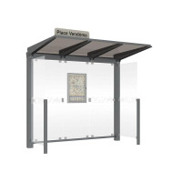 PROCITY Wartehalle Venedig, mit Seitenverkleidungen, LED, L 2620 mm.