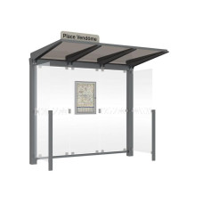 PROCITY Wartehalle Venedig, mit Seitenverkleidungen, LED, L 2620 mm.