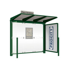 PROCITY WarteHalle Venedig, 1 Schaukasten 2000 mit 1 Seitenverkleidung, L 2620 mm.