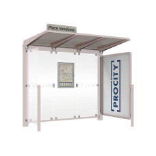 Procity Wartehalle Venedig, 1 Schaukasten 2000 with 1 Seitenverkleidung, L 2620 mm.