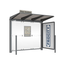 PROCITY WarteHalle Venedig, 1 Schaukasten 2000 mit 1 Seitenverkleidung, L 2620 mm.