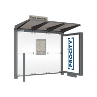 PROCITY Wartehalle Venedig- Leuchtkasten und Seitenverkleidung, LED, L 2620 mm.