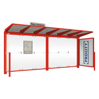 PROCITY Wartehalle Venedig, 1 Schaukasten 2000 mit 1 Seitenverkleidung, L 5240 mm.