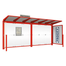 PROCITY Wartehalle Venedig, 1 Schaukasten 2000 mit 1 Seitenverkleidung, L 5240 mm.