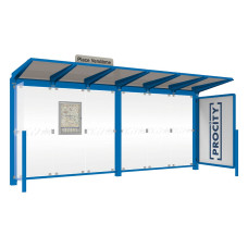 PROCITY Wartehalle Venedig, 1 Schaukasten 2000 mit 1 Seitenverkleidung, L 5240 mm.