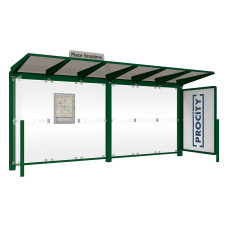 PROCITY Wartehalle Venedig, 1 Schaukasten 2000 mit 1 Seitenverkleidung, L 5240 mm.