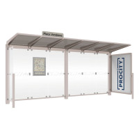 PROCITY Wartehalle Venedig, 1 Schaukasten 2000 mit 1 Seitenverkleidung, L 5240 mm.