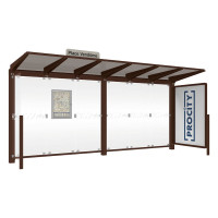 PROCITY Wartehalle Venedig, 1 Schaukasten 2000 mit 1 Seitenverkleidung, L 5240 mm.