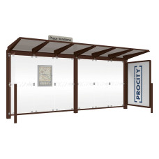 PROCITY Wartehalle Venedig, 1 Schaukasten 2000 mit 1 Seitenverkleidung, L 5240 mm.