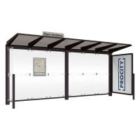 PROCITY Wartehalle Venedig, 1 Schaukasten 2000 mit 1 Seitenverkleidung, L 5240 mm.