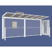 PROCITY Wartehalle Venedig, 1 Schaukasten 2000 mit 1 Seitenverkleidung, L 5240 mm.