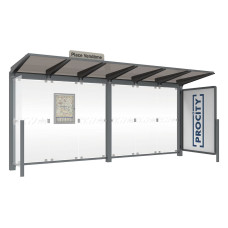 Procity Waiting Room Venice, with Display Box 2000 and Side Panels, LED, L 5240 mm.