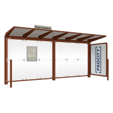 PROCITY Wartehalle Venedig, 1 Schaukasten 2000 mit 1 Seitenverkleidung, L 5240 mm.