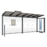 Procity Waiting Hall Venice, Lightbox Mid-foot with 1 Side Panel, L 5240 mm