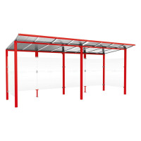 PROCITY Wartehalle Modulo, mit Seitenverkleidungen, L 5020 mm.